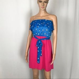 NEW Unique Strapless Summer Dress w Ruffle detail